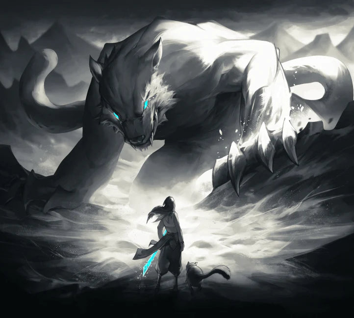 The Beast by Tekkusai - Glass Mousepad