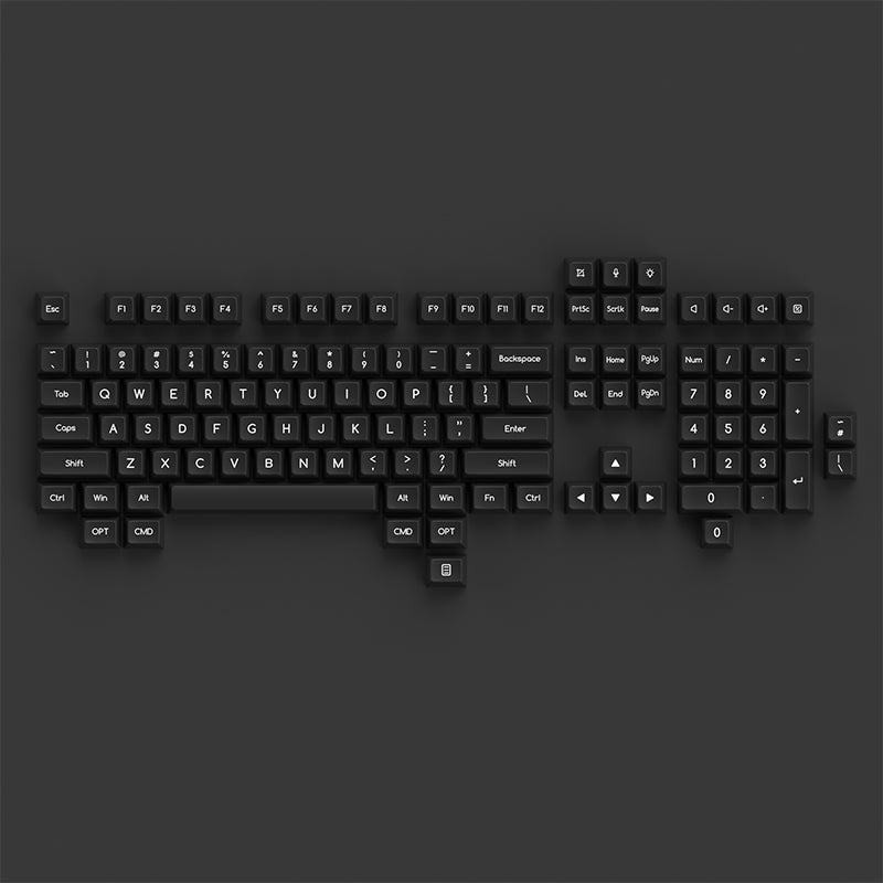 Akko White on Black Keycap Set (195-Key)
