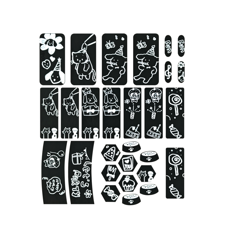 Cicada Wings 2.0 Grips - Kitty & Pup Party Universal Pre-cut Grips