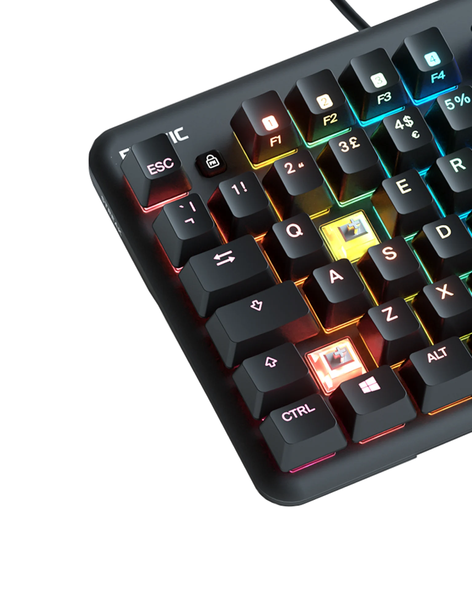 fnatic gear tastatur Fnatic miniStreak Speed - LED Backlit RGB Mechanical Gaming Keyboard - Speed SIlver Switches - Small Compact Portable Tenkeyless Layout