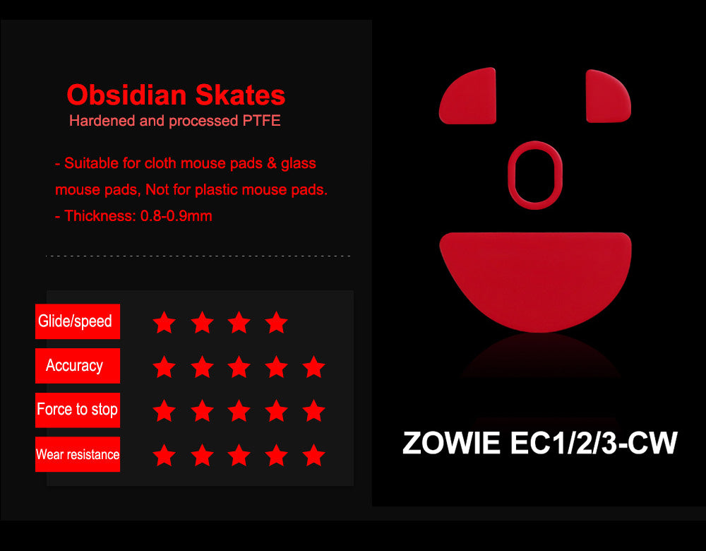 Obsidian Control Skates - Zowie EC1/2/3-CW Wireless