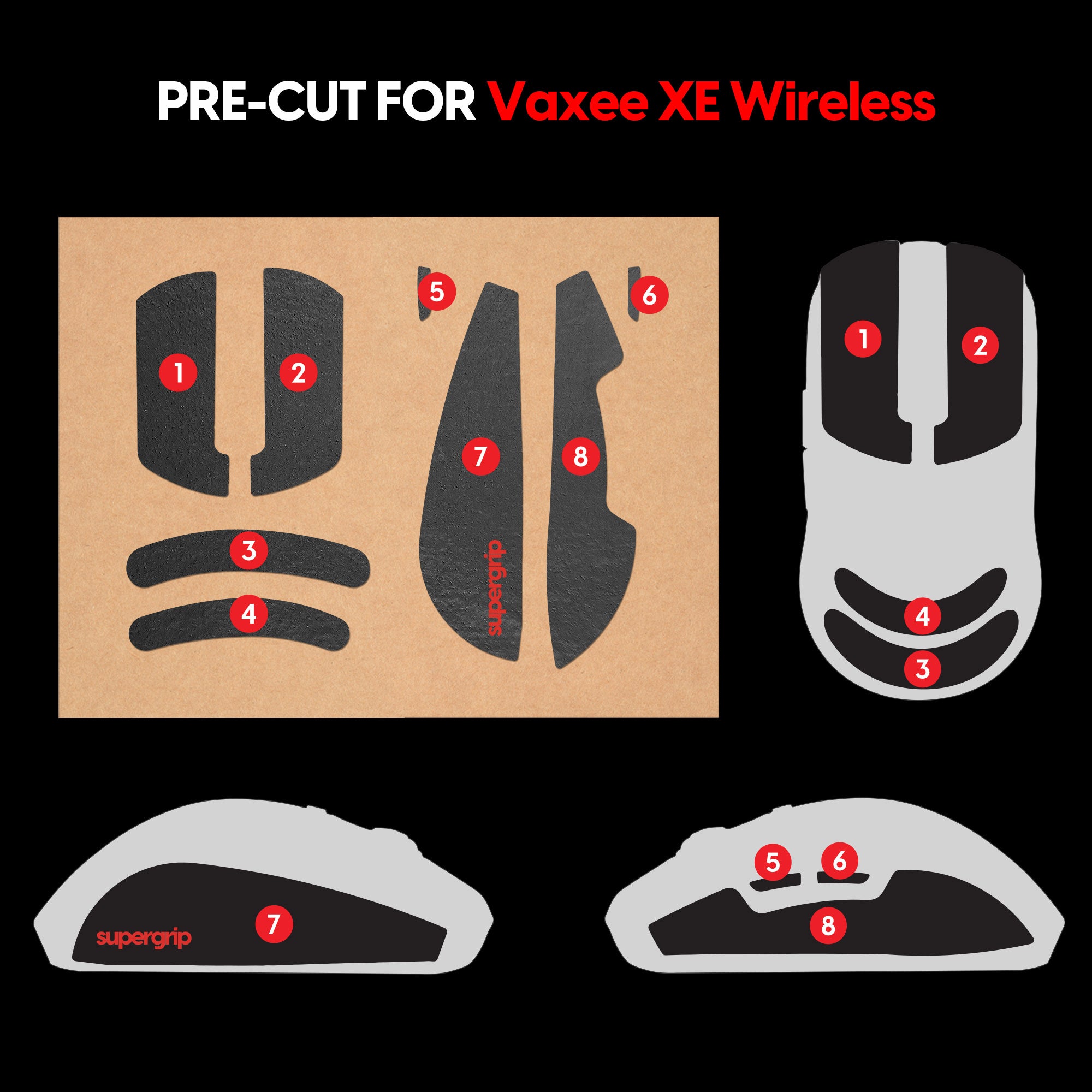 Supergrip for Vaxee XE Wireless (PRE-CUT) - Lethal Gaming Gear