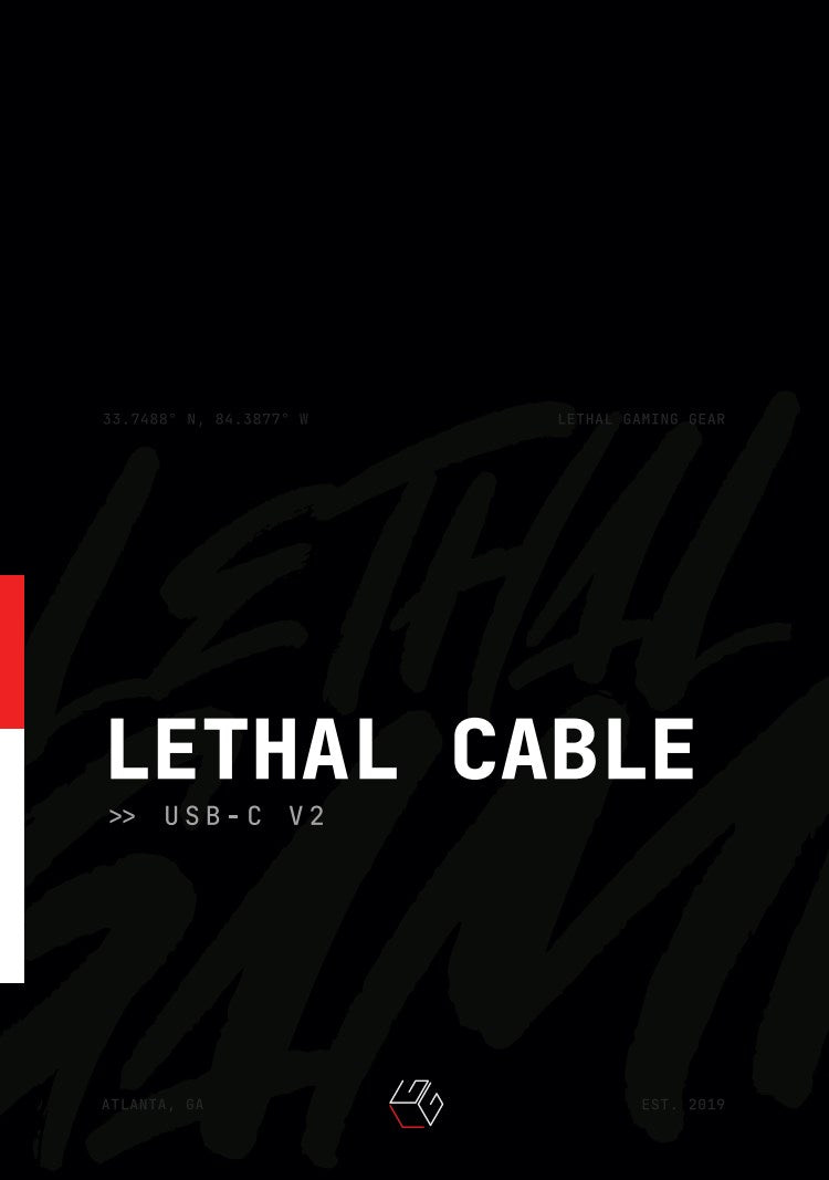 Lethal Cable - USB-C (v2) to USB-A [RUBBER ADAPTER IN BAG]