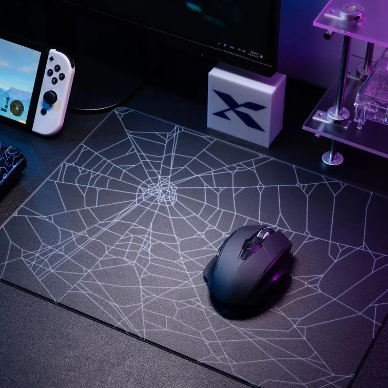 [Spider Web] Tempered Space Glass Pad [Black]