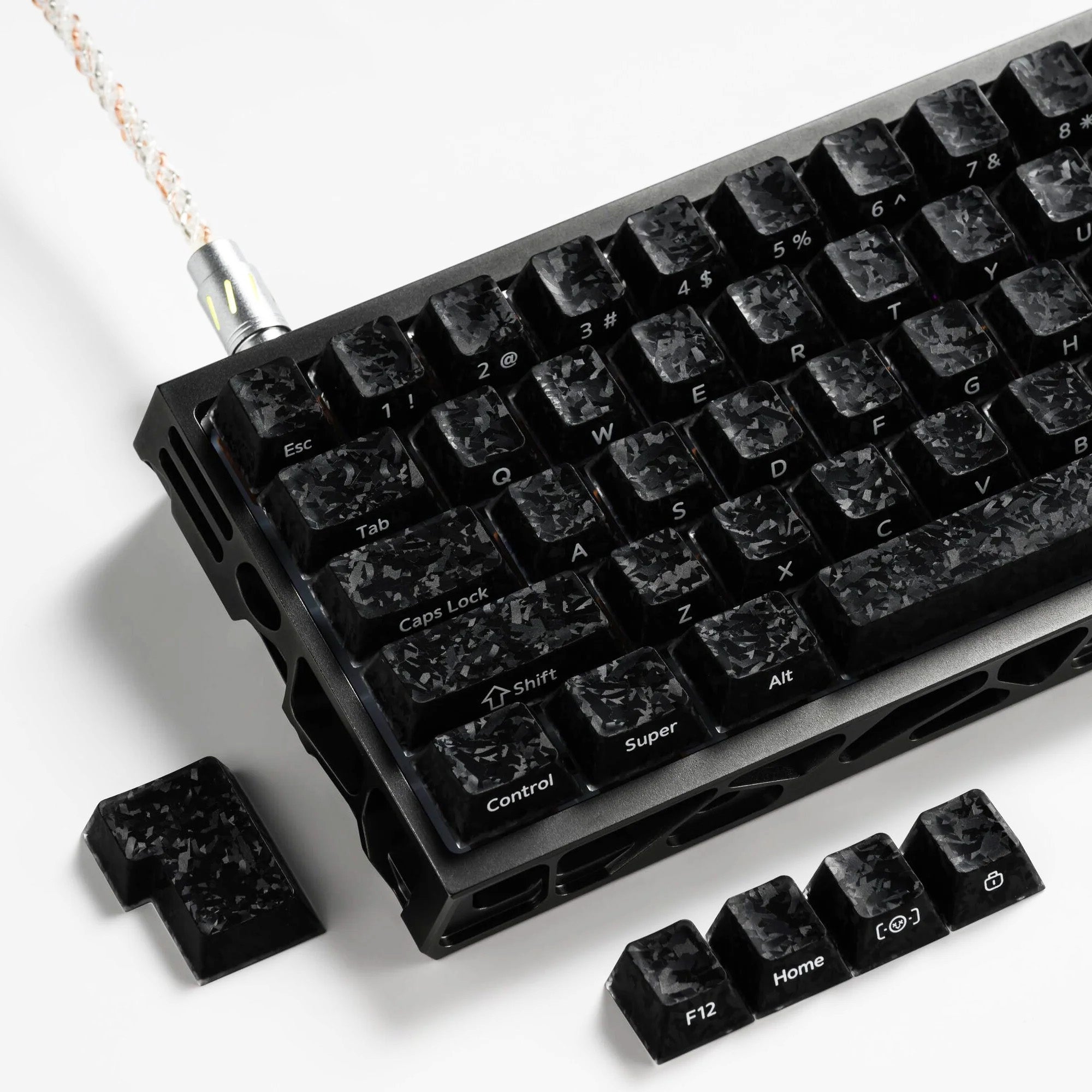 Jelly Forged Carbon Textured 126 Keycap Set [Black]