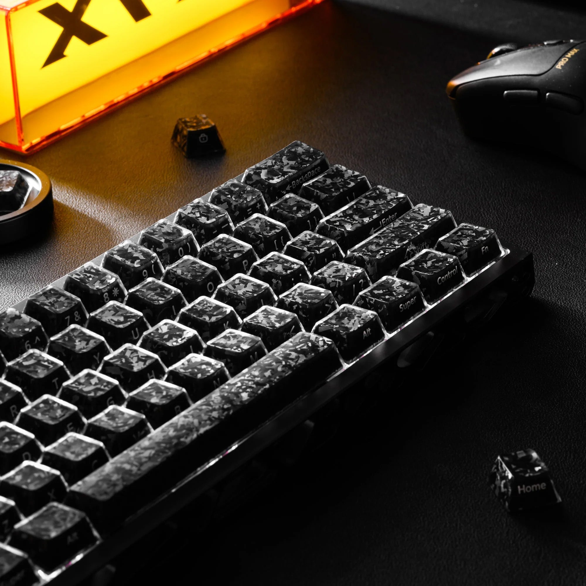 Jelly Forged Carbon Textured 126 Keycap Set [Black]