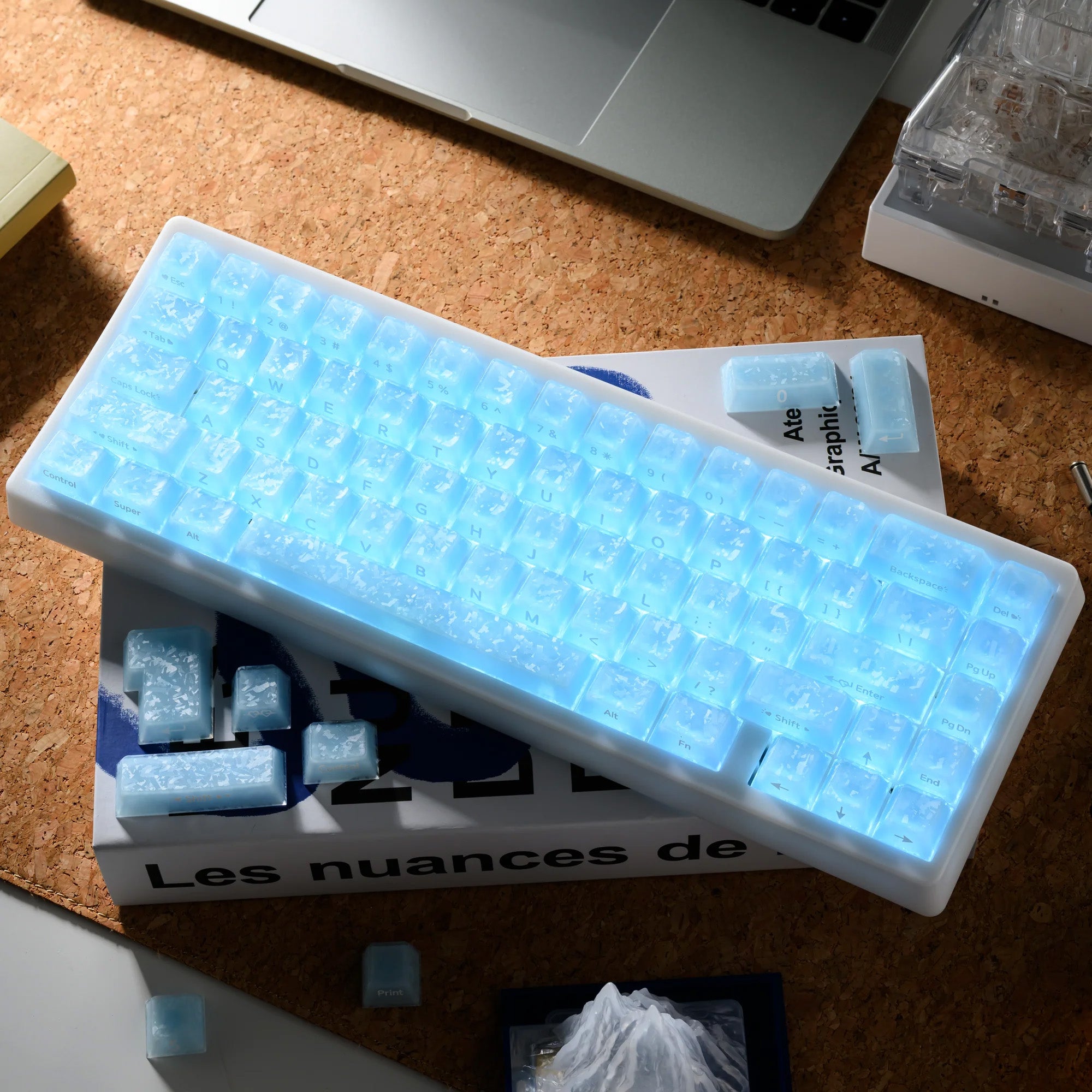 Jelly Forged Carbon Textured 126 Keycap Set [Blue]