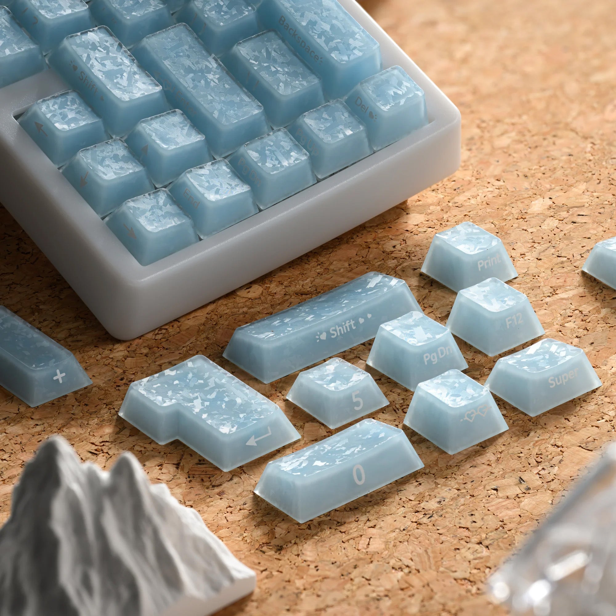 Jelly Forged Carbon Textured 126 Keycap Set [Blue]