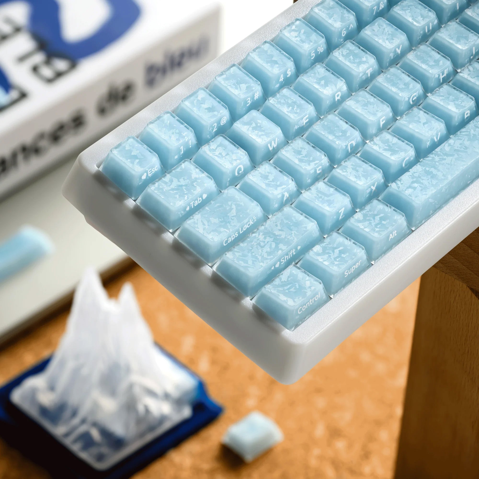Jelly Forged Carbon Textured 126 Keycap Set [Blue]