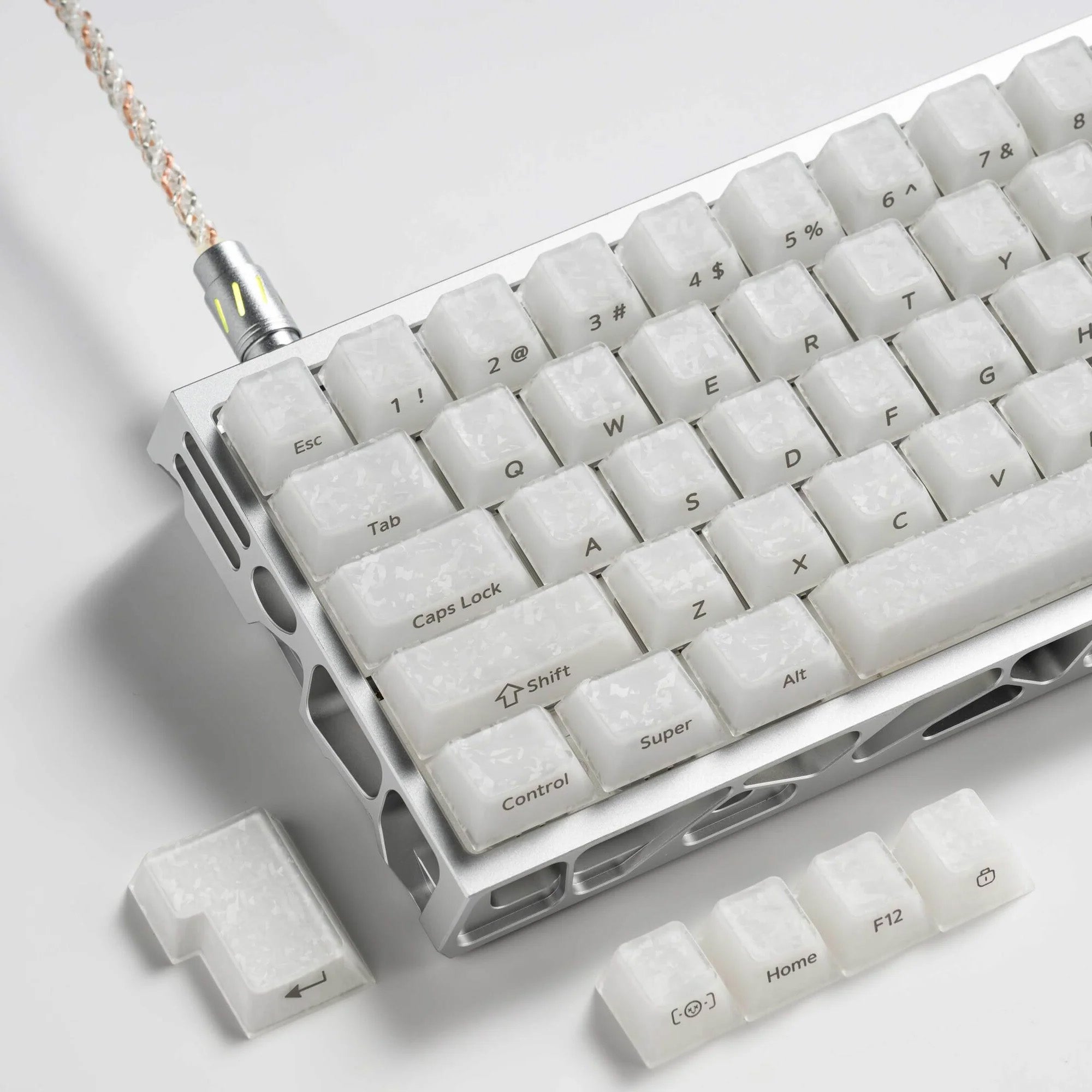 Jelly Forged Carbon Textured 126 Keycap Set [White]