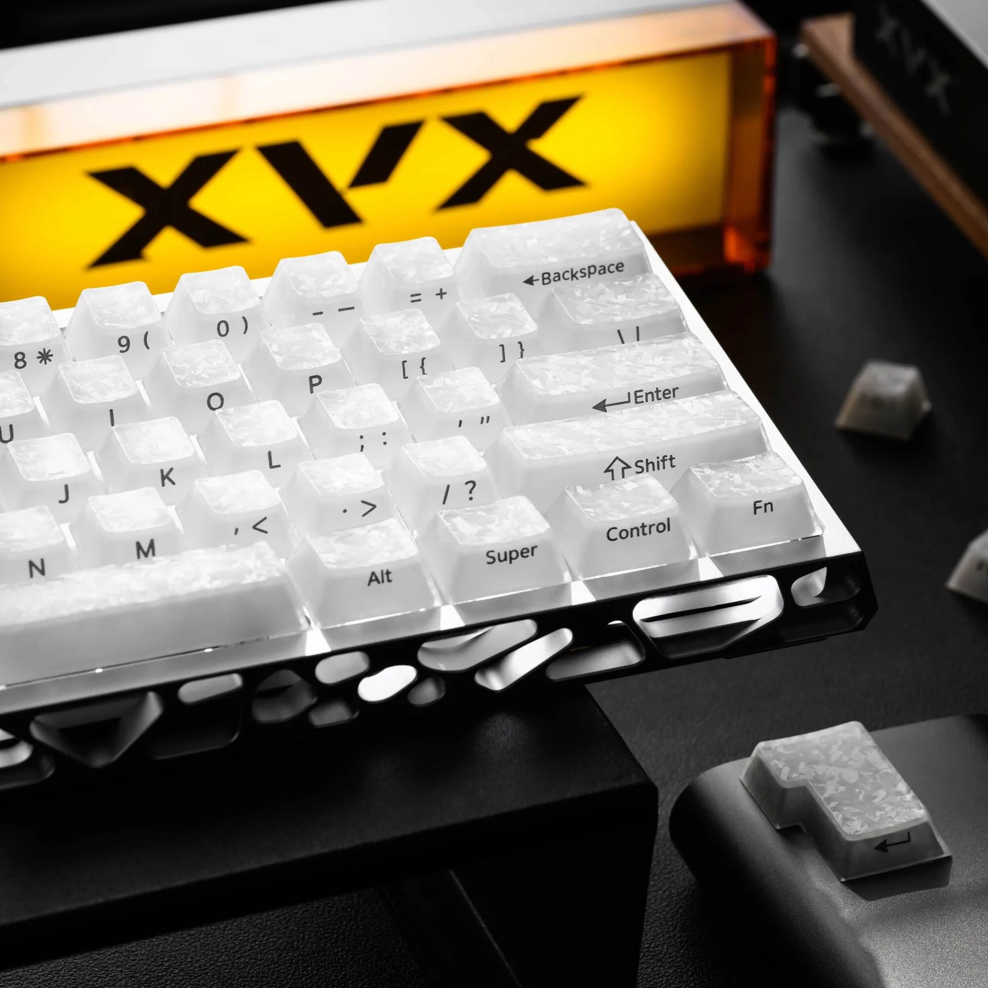 Jelly Forged Carbon Textured 126 Keycap Set [White]