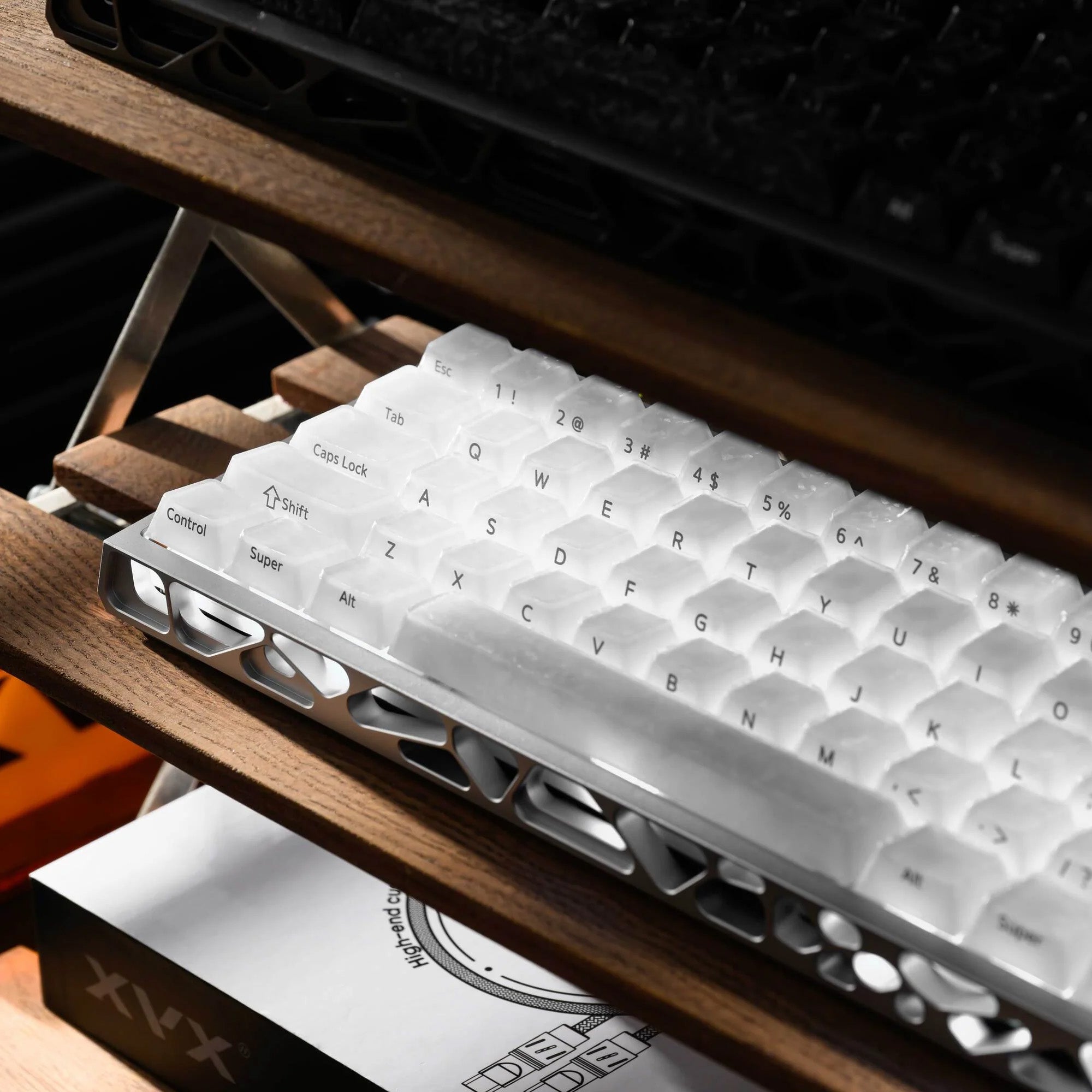 Jelly Forged Carbon Textured 126 Keycap Set [White]