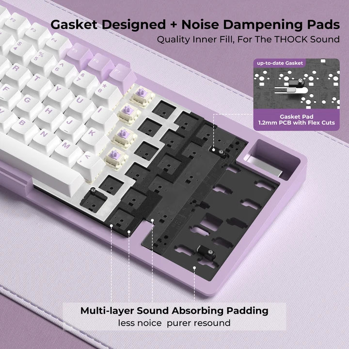 K75 Pro 75% CNC Aluminum Wireless Gasket Mechanical Keyboard [Powder Blue]
