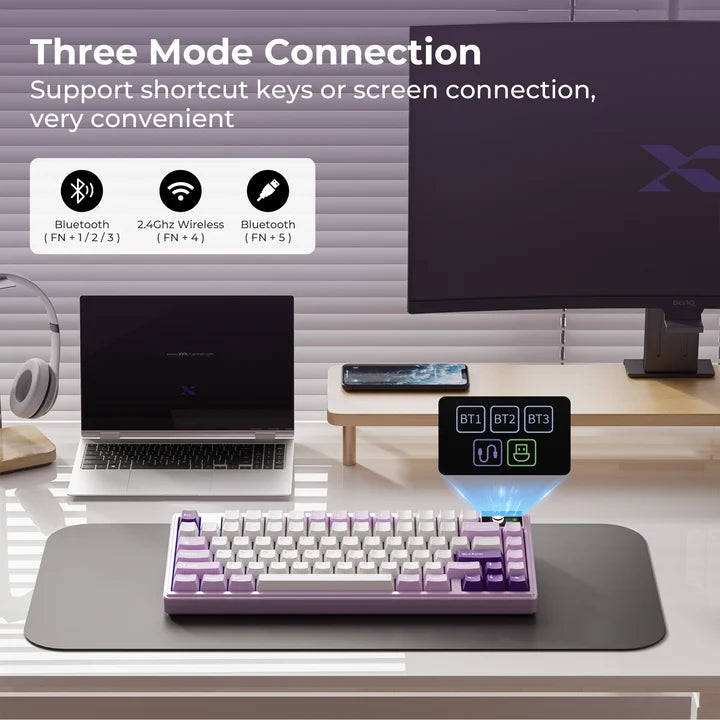 K75 Pro 75% CNC Aluminum Wireless Gasket Mechanical Keyboard [Powder Blue]