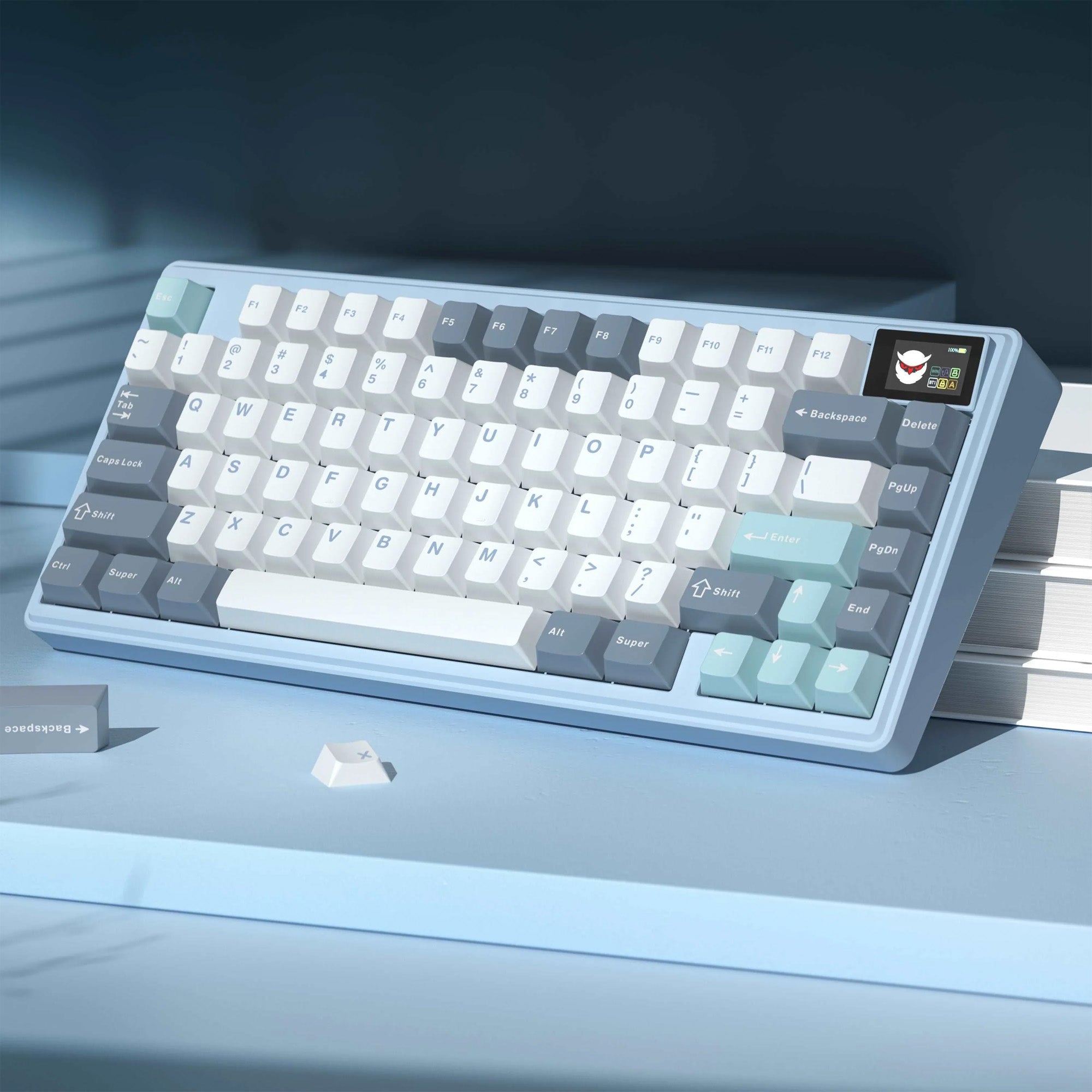 K75 Pro 75% CNC Aluminum Wireless Gasket Mechanical Keyboard [Powder Blue]
