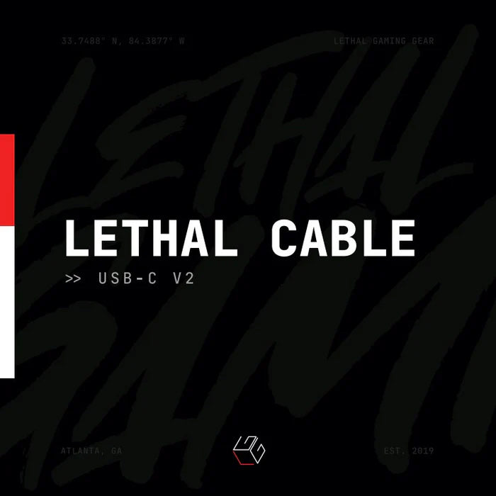 Lethal Cable - USB-C (v2) to USB-A [RUBBER ADAPTER IN BAG]