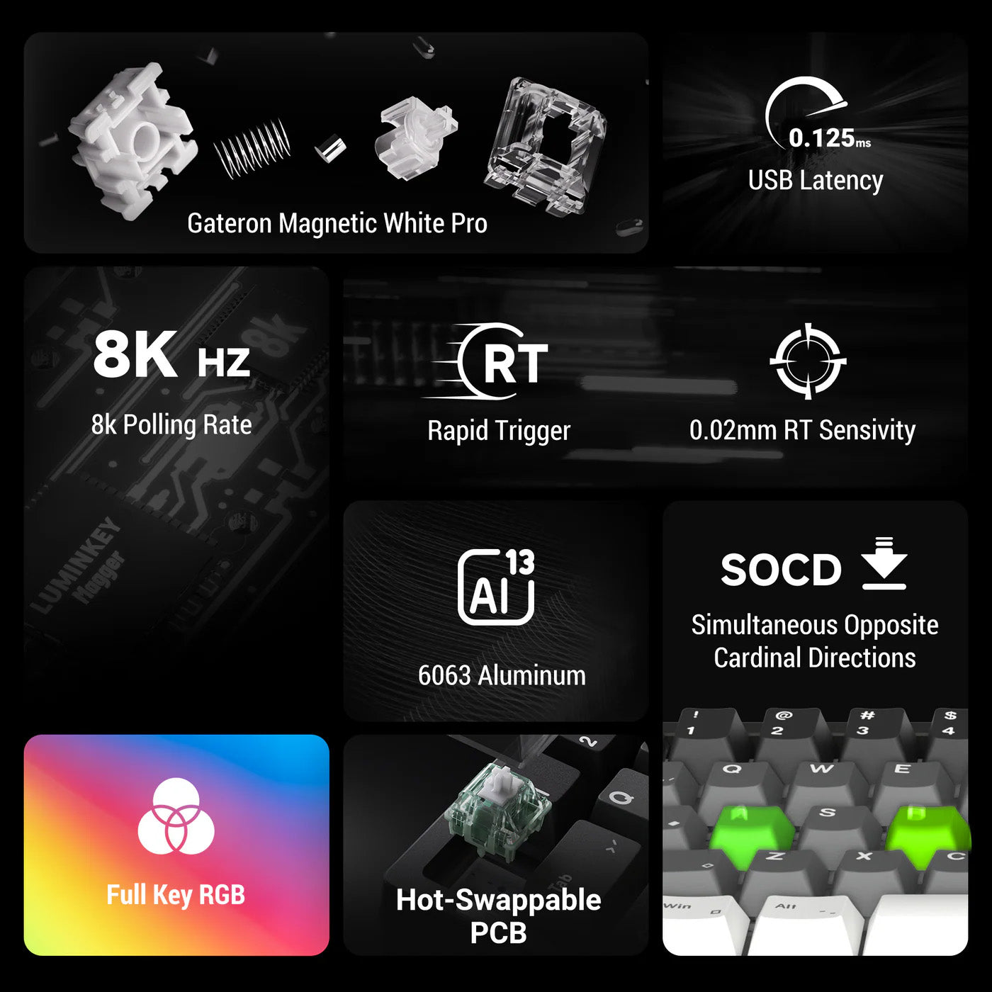 Magger68 HE Performance [E-Milky White] 65% Magnetic Gaming Keyboard