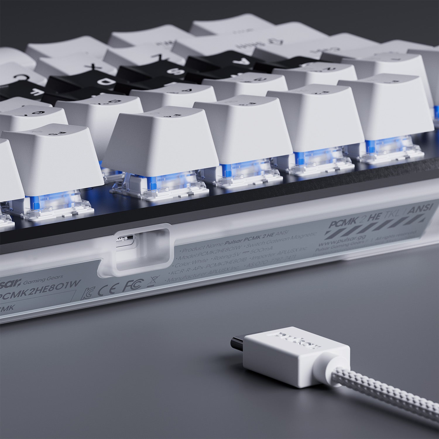 PCMK 2 HE TKL Hall Effect Magnetic Gaming Keyboard [ANSI / White]