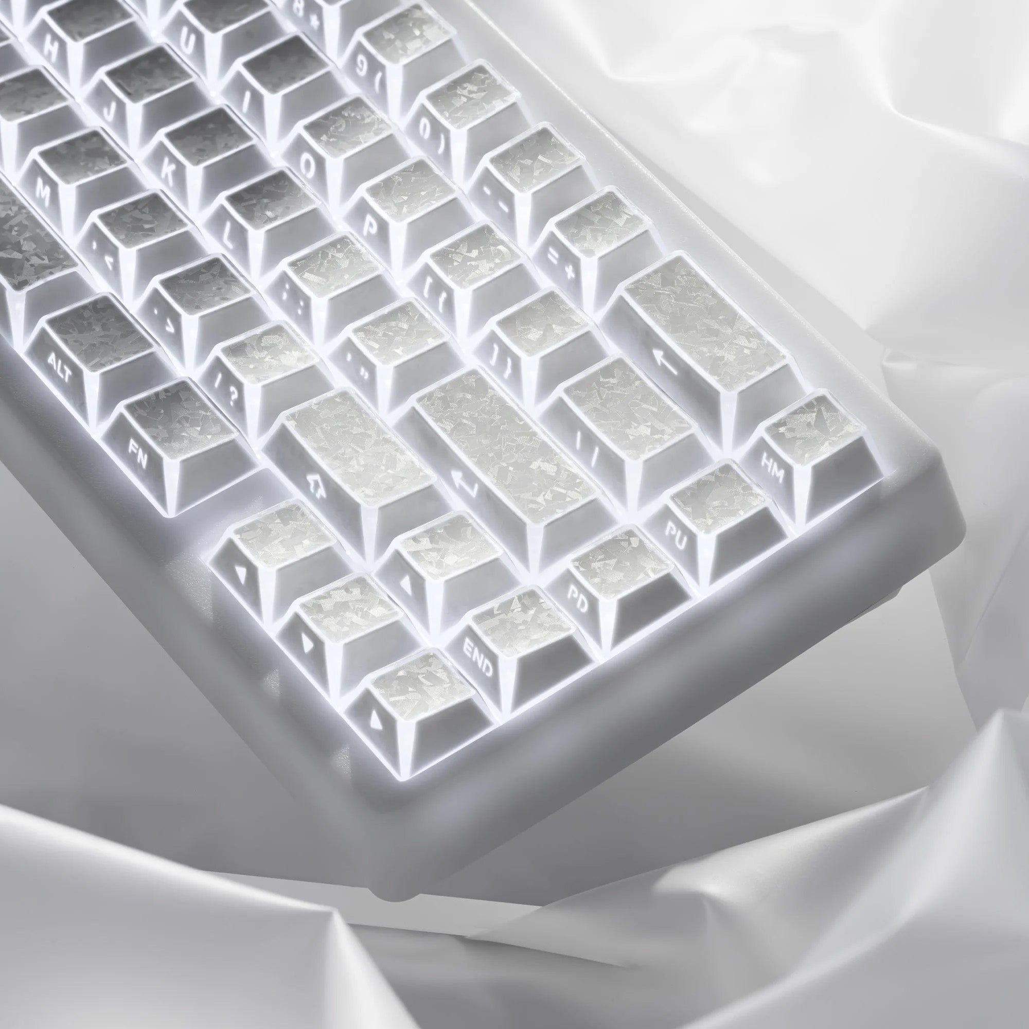 PRISM Forged Carbon Shine-Through 136-Key PBT Keycap Set