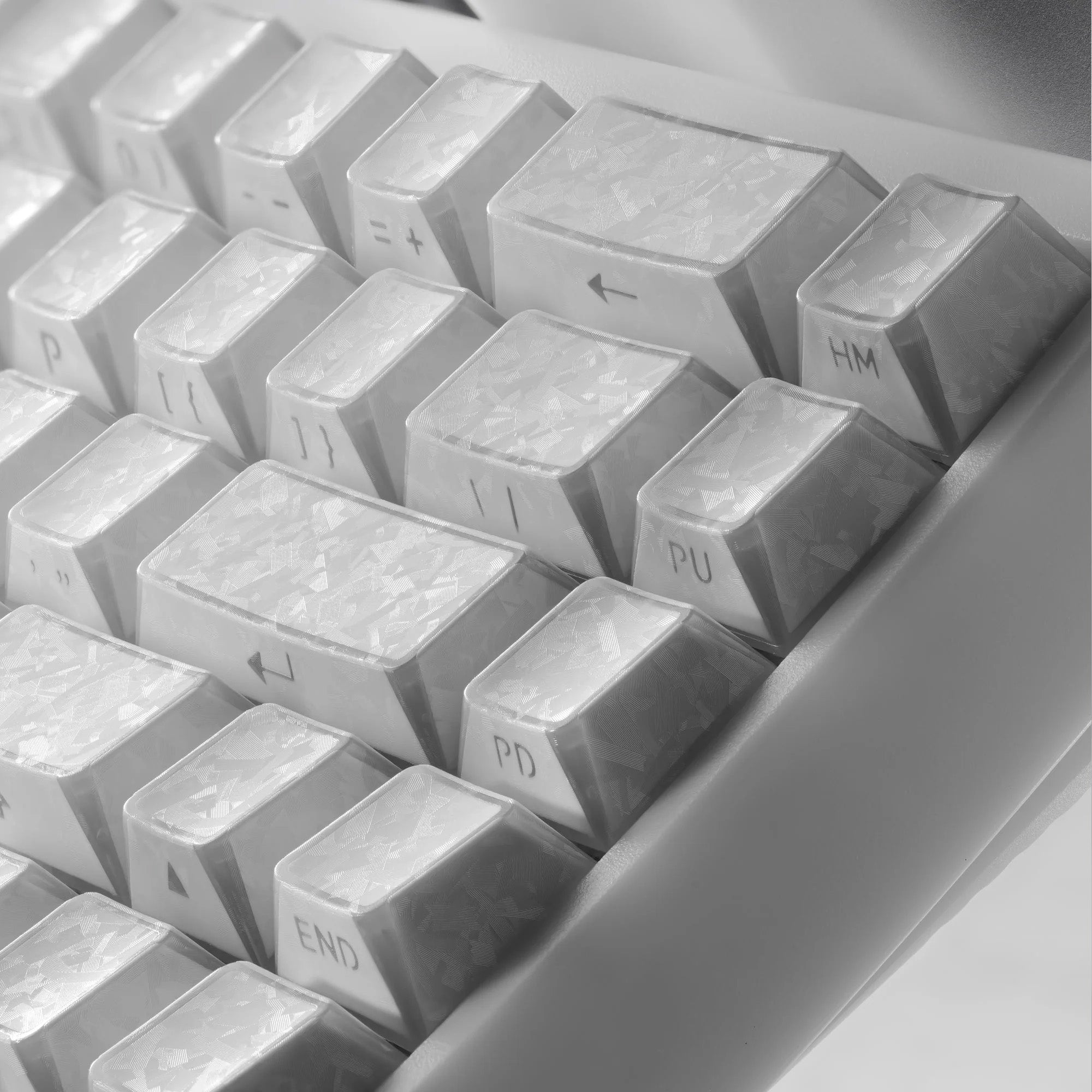 PRISM Forged Carbon Shine-Through 136-Key PBT Keycap Set