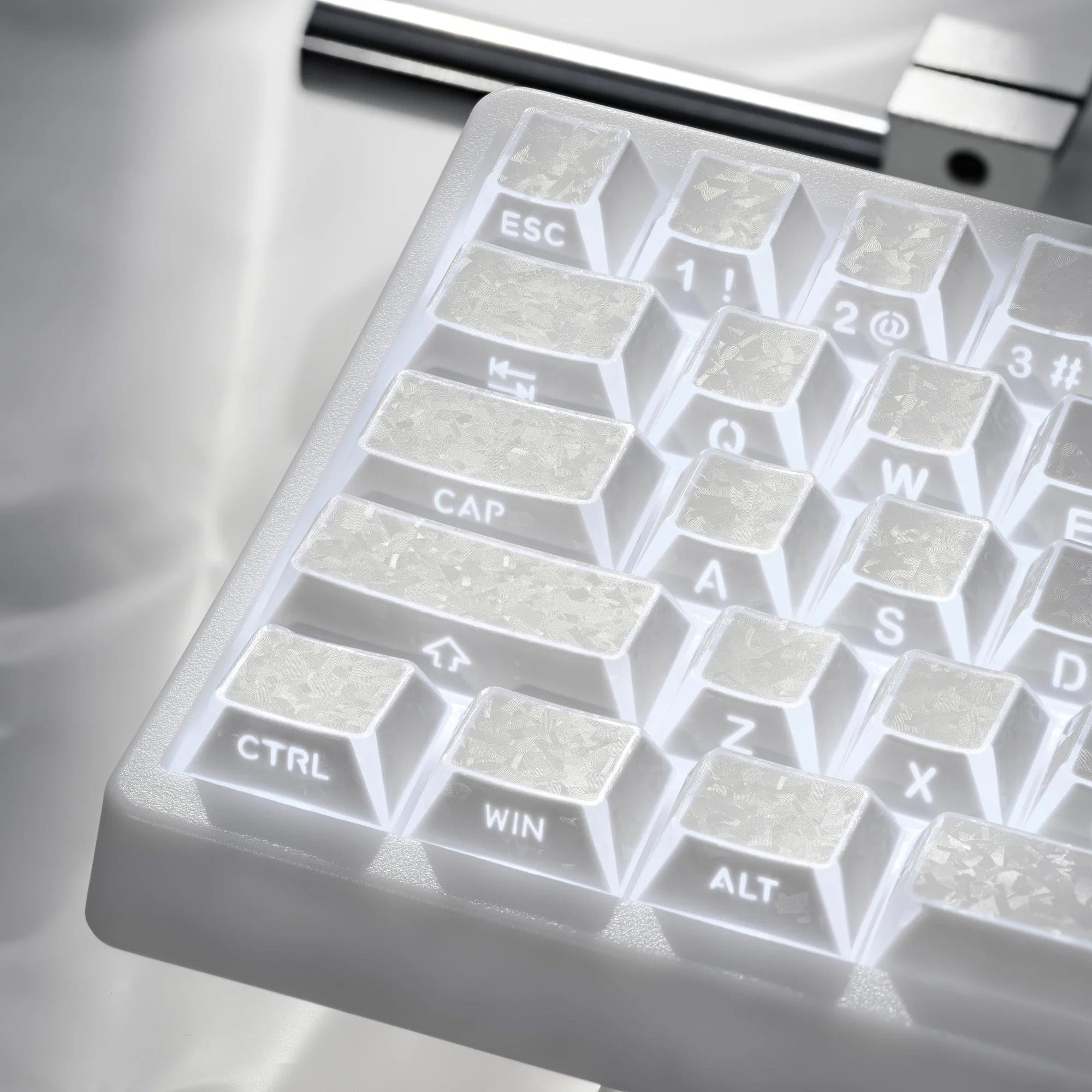 PRISM Forged Carbon Shine-Through 136-Key PBT Keycap Set