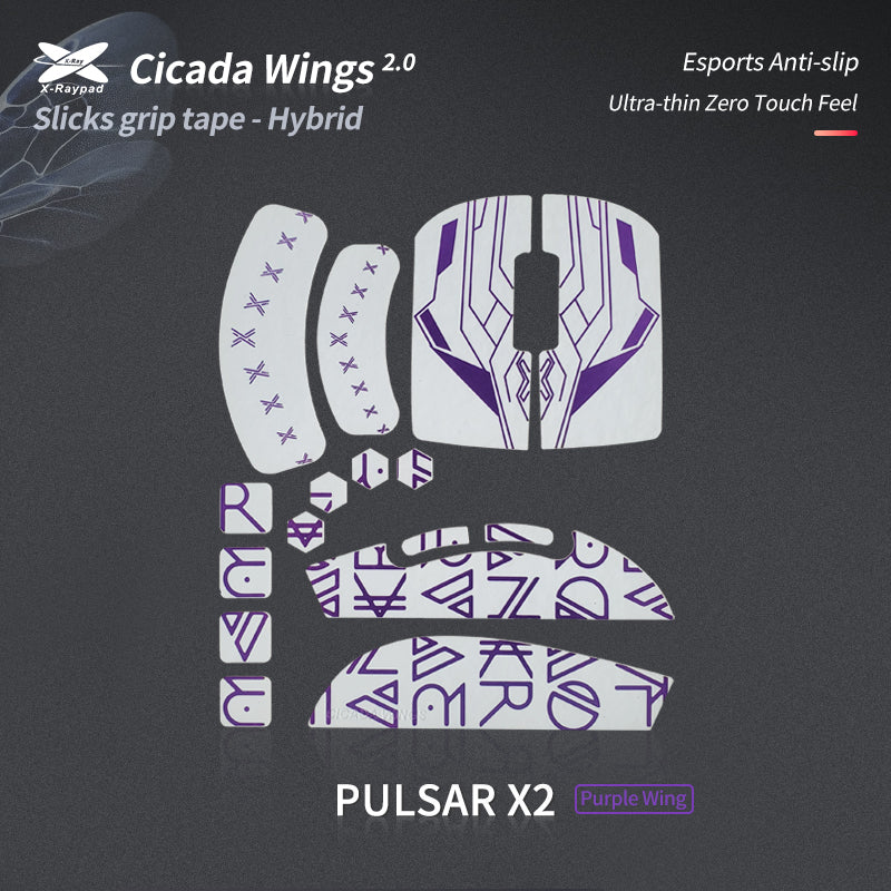 Cicada Wings 2.0 Grips - Pulsar X2 / X2V2 (Pre-cut)