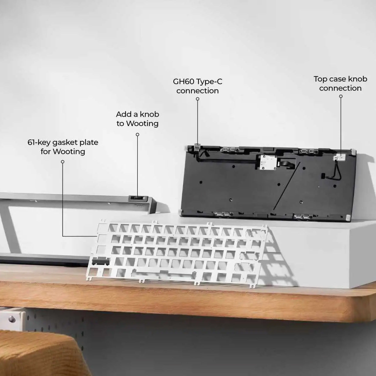Zoom64 Case Kit - GH60 HE [Cloud Mist Blue] with 63 WS Flux Deep Clacky Switches included