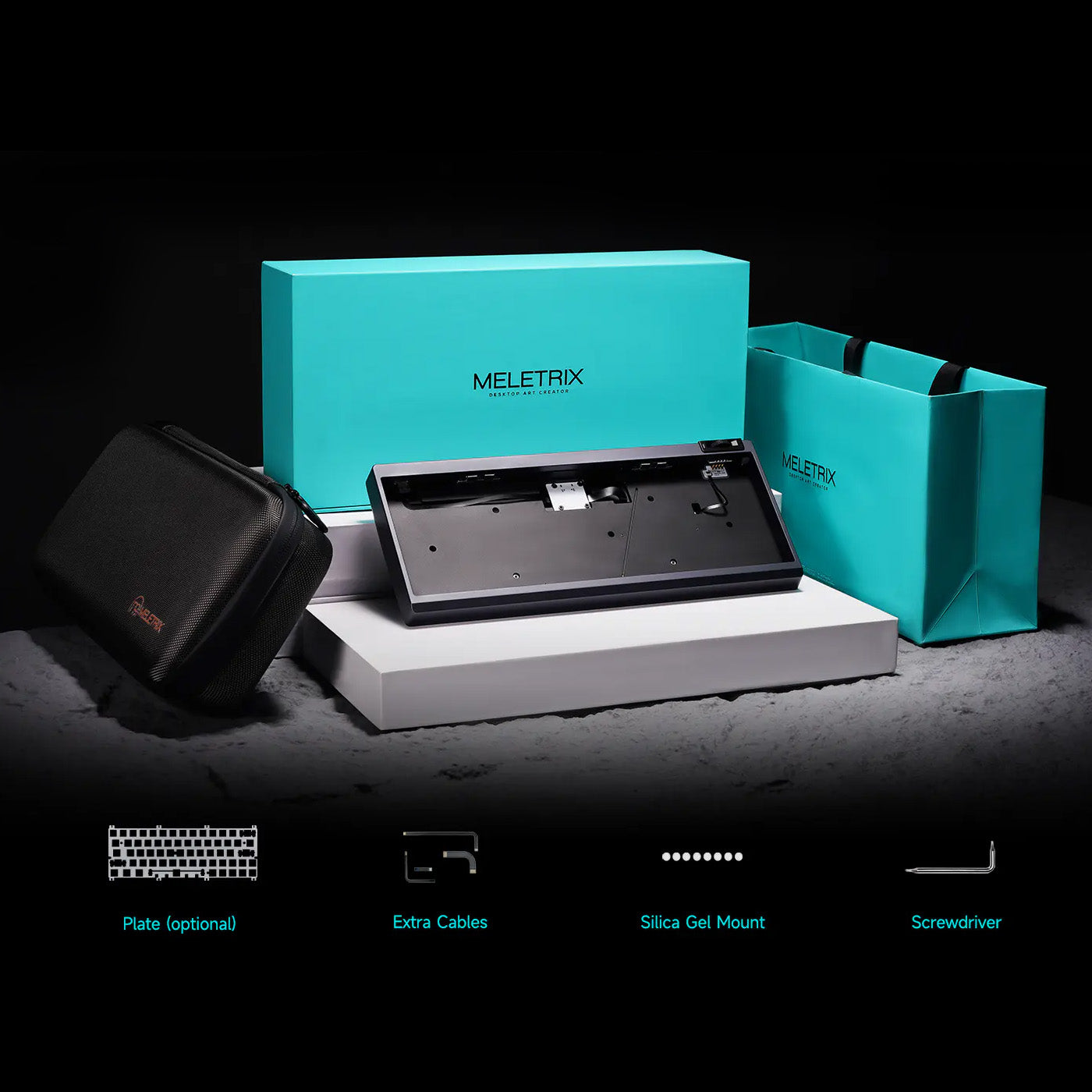 Zoom64 Case Kit - GH60 HE [Cloud Mist Blue] with 63 WS Flux Deep Clacky Switches included