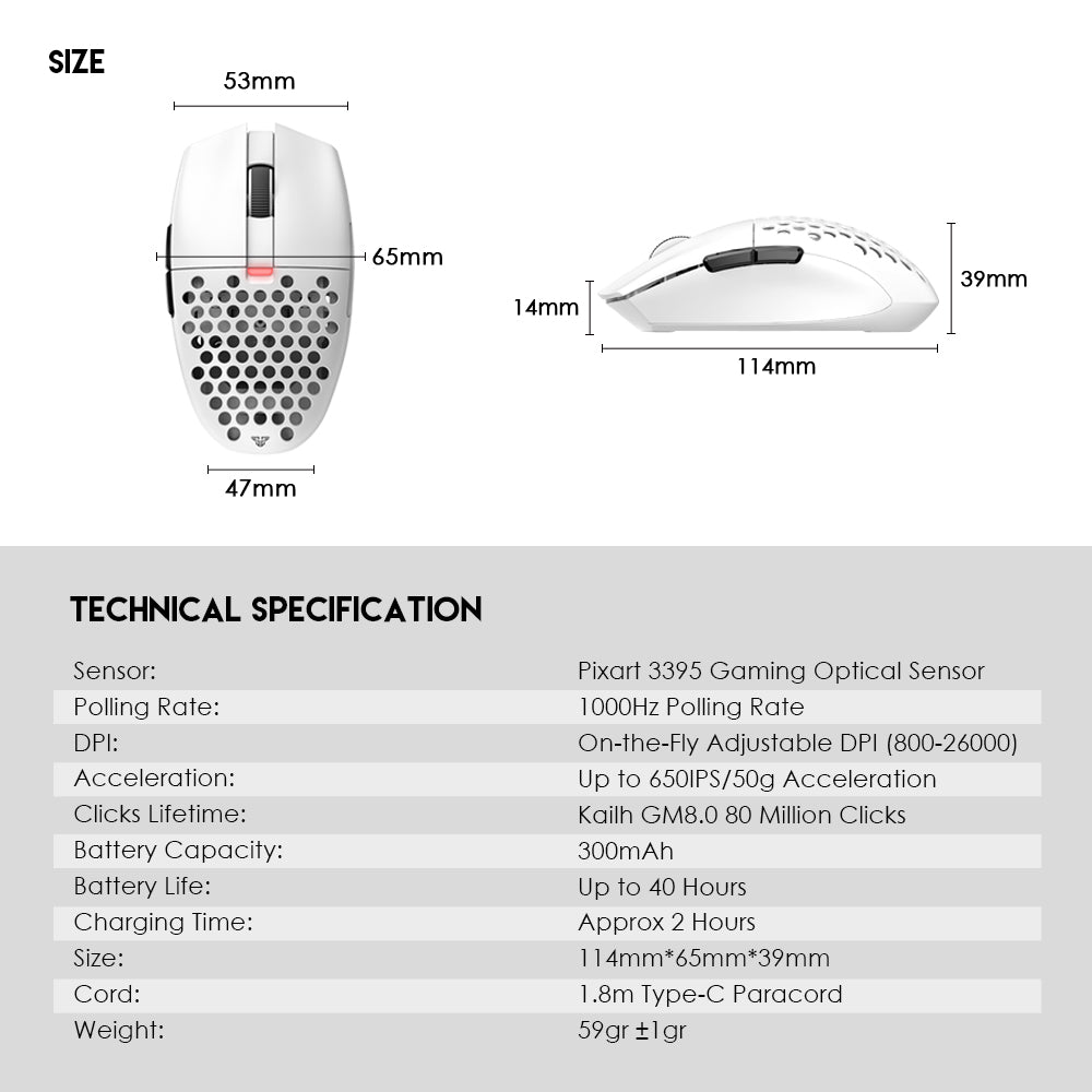 Fantech XD7 Aria - Wireless Gaming Mouse